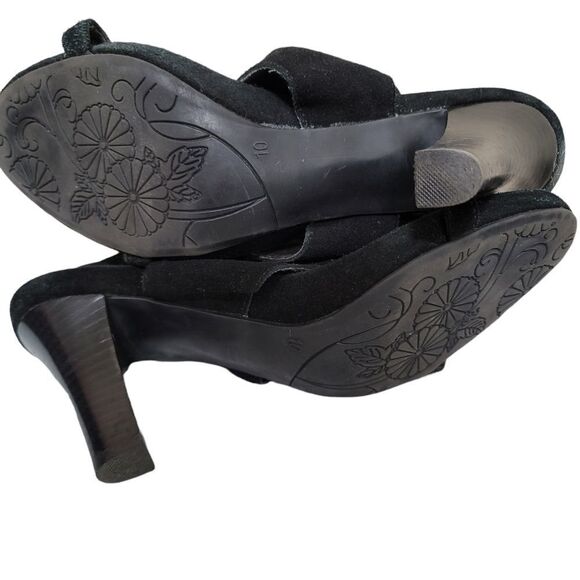 Nine West Black Suede Sandal Pumps 10M - Picture 5 of 6
